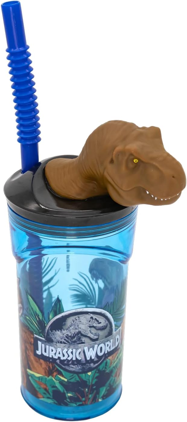 Jurassic World bicchiere con cannuccia